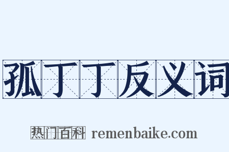 孤丁丁反义词是什么意思的图片